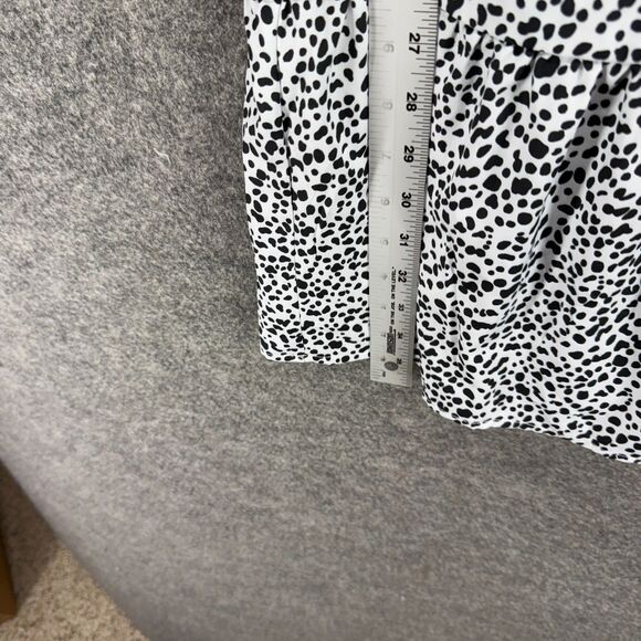 SheIn Mini Dress Women L Large White Animal Print Short V-Neck Short Sleeve - Picture 6 of 7